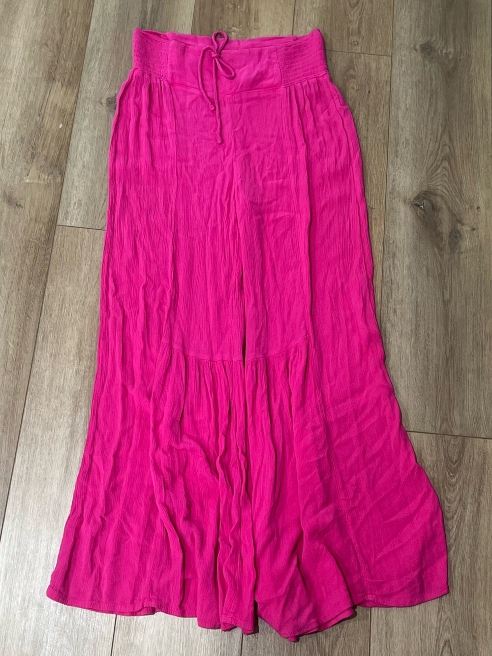Happily Grey Fuchsia Palazzo Pants, Size Small, Wide Leg With Pleated Details - Picture 2 of 4